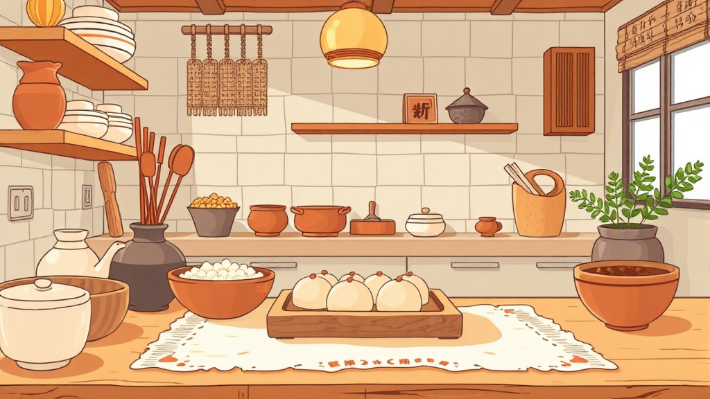 집에서 만드는 상하이 버터떡: 필수 재료 완벽 정리 (illustration 스타일)