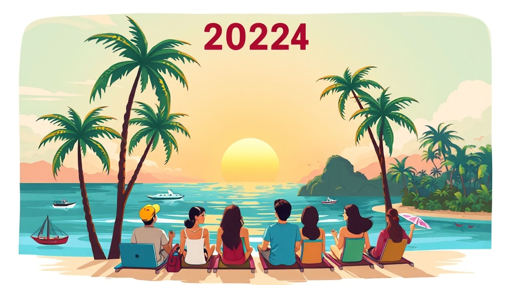 2024 추천 여행지 TOP 4 (cartoon 스타일)