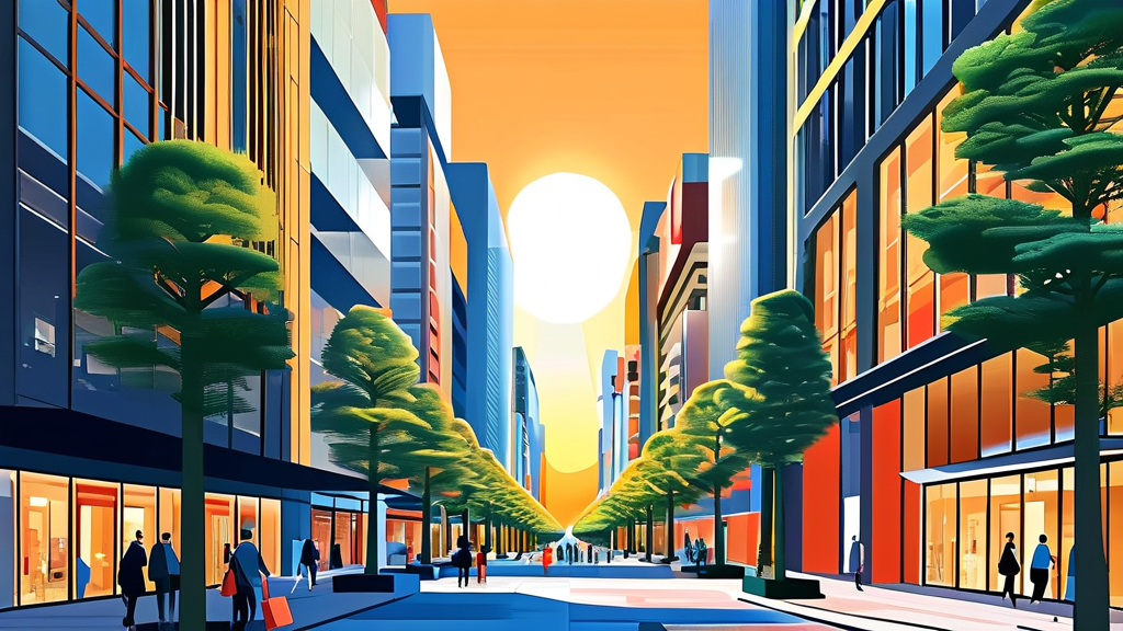 호텔 안팎 즐길 거리: 썬샤인 시티와 주변 명소 (illustration 스타일)