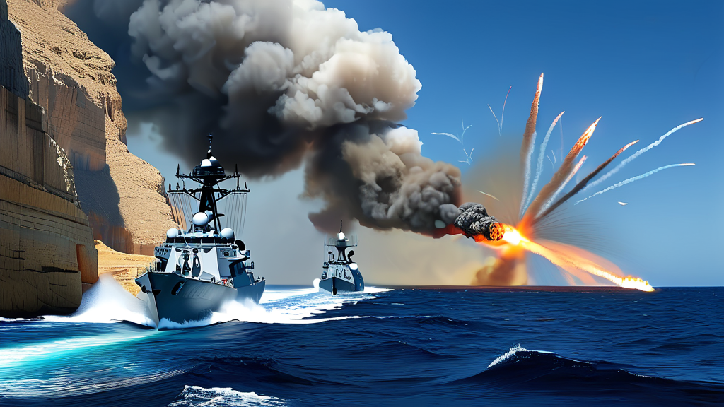 군사적 긴장 고조와 주변국 영향 (realistic 스타일)