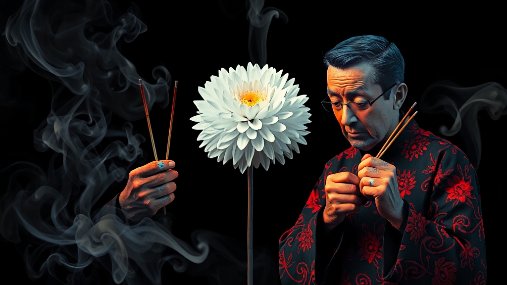 장례식장 예절 완벽 가이드: 복장부터 조의금까지 한 번에(2025 최신) 5 향 피우기, 국화 헌화 방법 (popart 스타일)