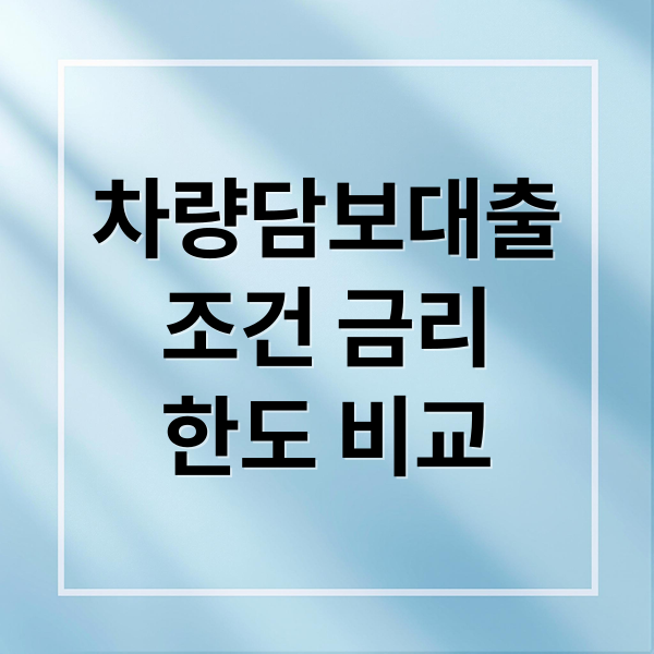 차량담보대출
조건 금리
한도 비교 (차량 담보대출)