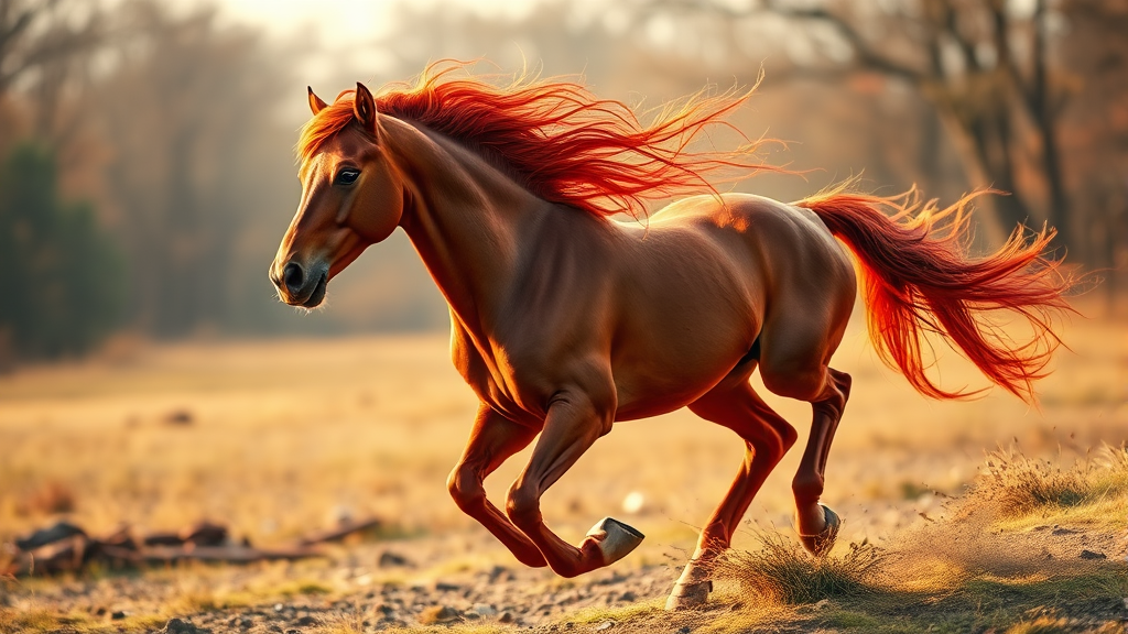 붉은 말띠 해의 의미 (realistic 스타일)