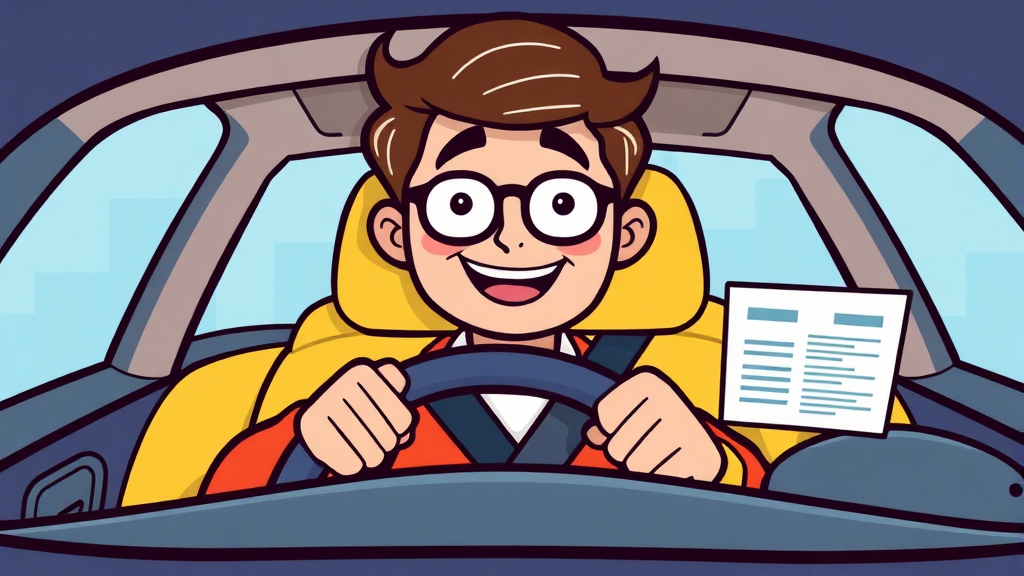 내 차에 딱 맞는 다이렉트 보험, 똑똑하게 비교하는 법 (cartoon 스타일)