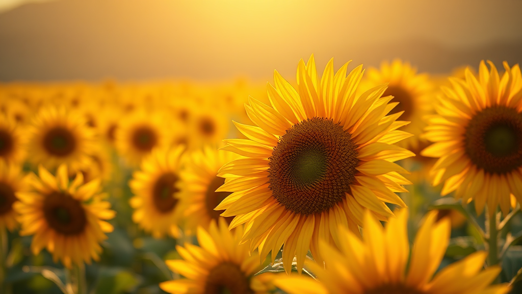해바라기: 특징, 상징, 문화적 의미 (realistic 스타일)