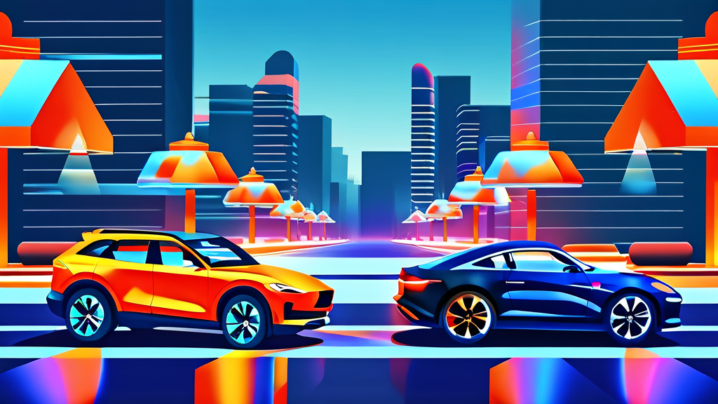 국내 완성차 vs 수입차, 할인 비교 분석 (illustration 스타일)