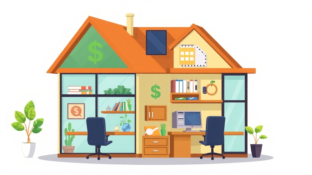 주거용/업무용 구분 및 세금 차이 (cartoon 스타일)