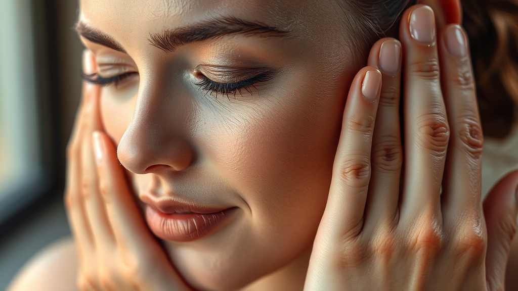 피부 탄력 강화 마사지 (realistic 스타일)