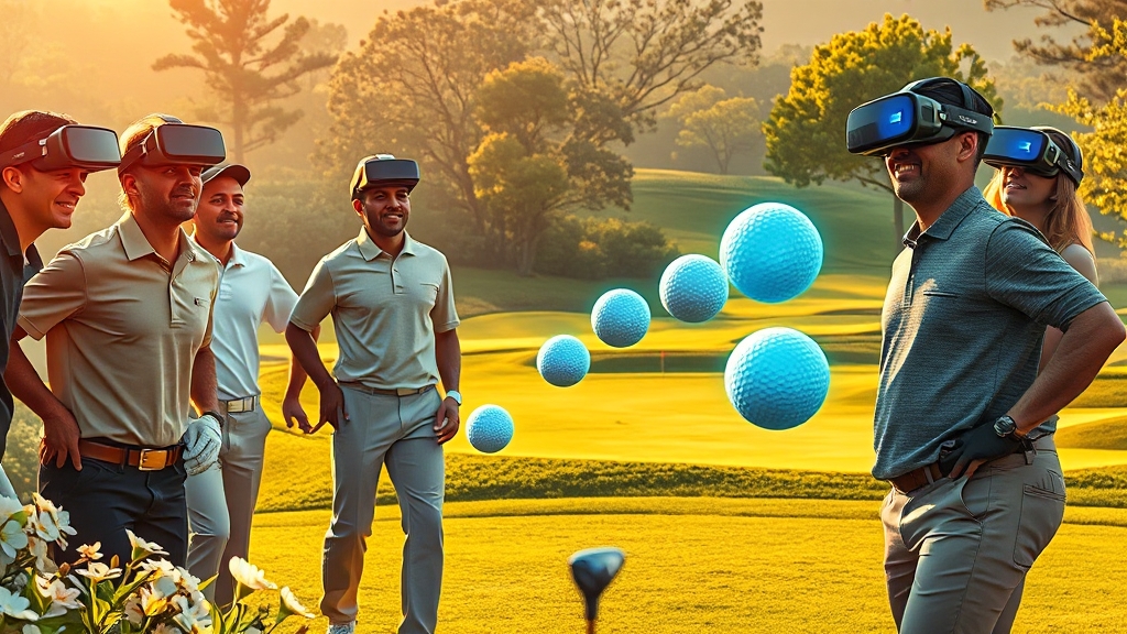 스크린골프 시장 현황 및 전망 (realistic 스타일)