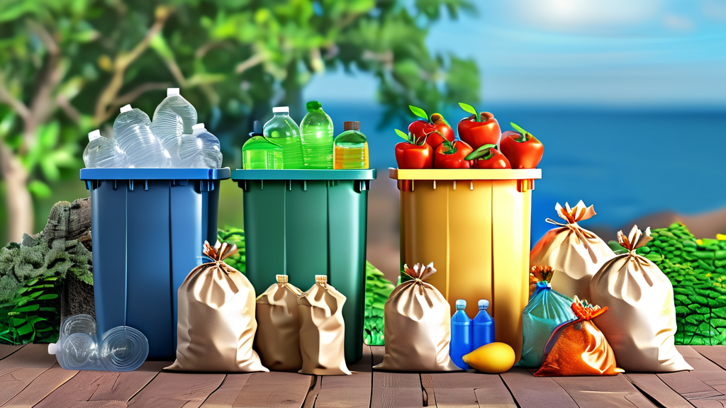 쓰레기 사용량 절감 및 효율적인 관리 방법 (realistic 스타일)