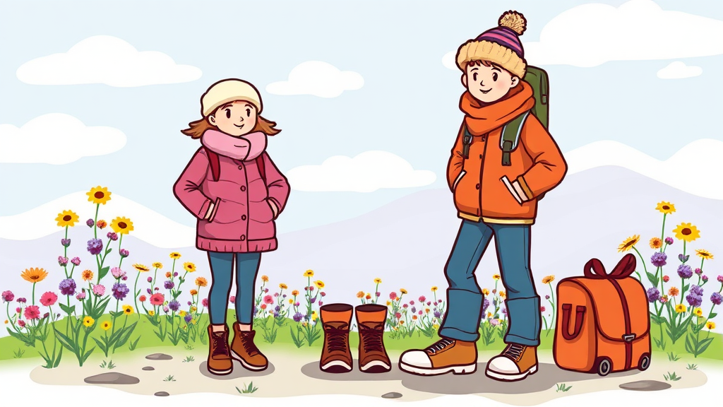 3월 제주 여행 준비물 및 필수 체크리스트 (cartoon 스타일)