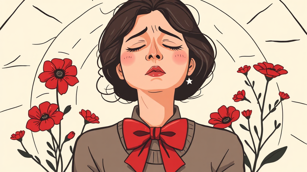 갱년기, 갑상선 질환과의 감별 진단 (illustration 스타일)