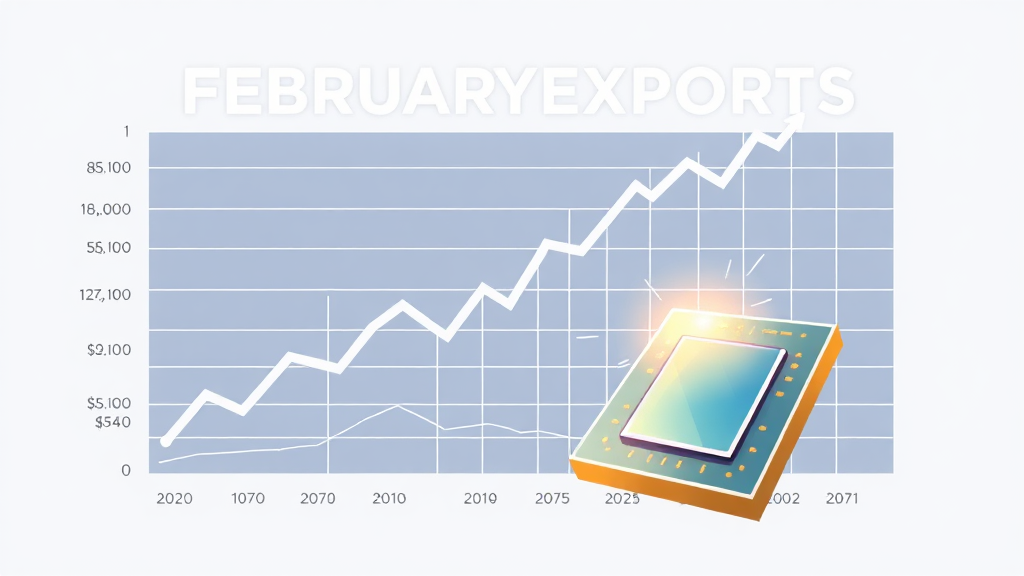 2월 반도체 수출 역대 최대: HBM4가 이끈 경제 성장 동력 분석 3 2월 수출 현황: 경제 성장률의 바로미터 (illustration 스타일)