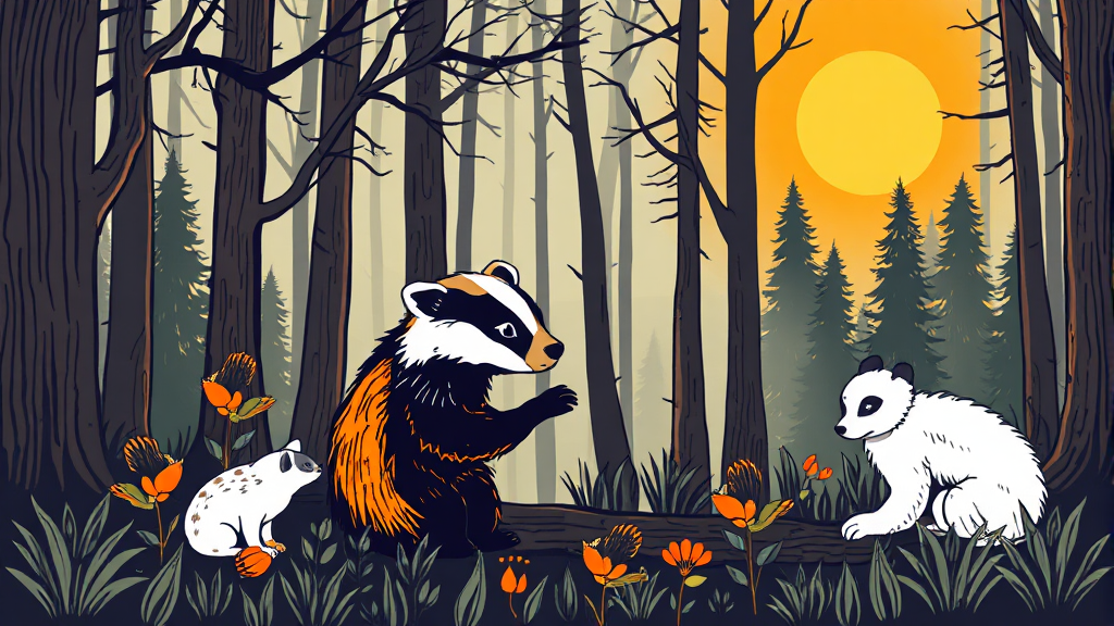 화상 및 상처 치료에 효과적인 오소리기름 (illustration 스타일)