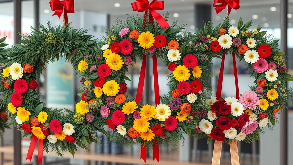 지역별 인기 화환 디자인 (realistic 스타일)