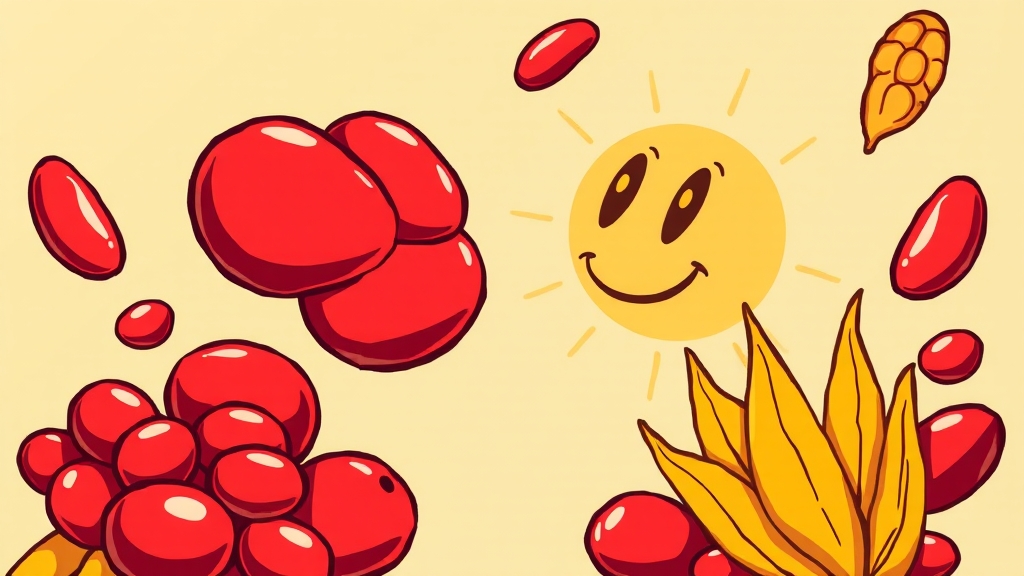 팥 vs 강황, 뭐가 다를까? (cartoon 스타일)