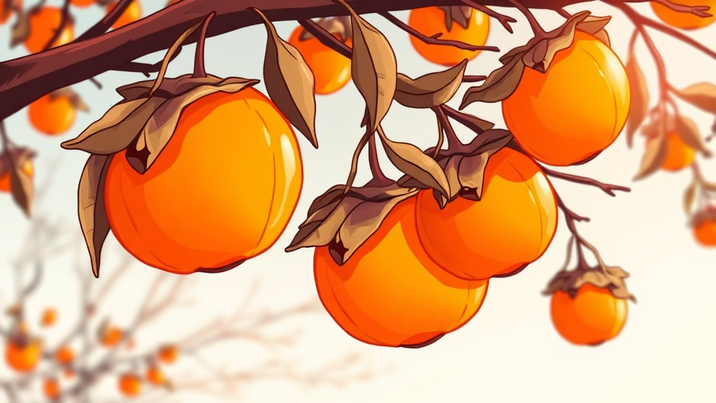 곶감의 놀라운 효능 5가지 (illustration 스타일)