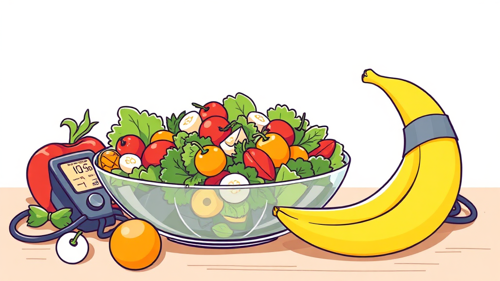 혈압 낮추는 식단 비법 (illustration 스타일)