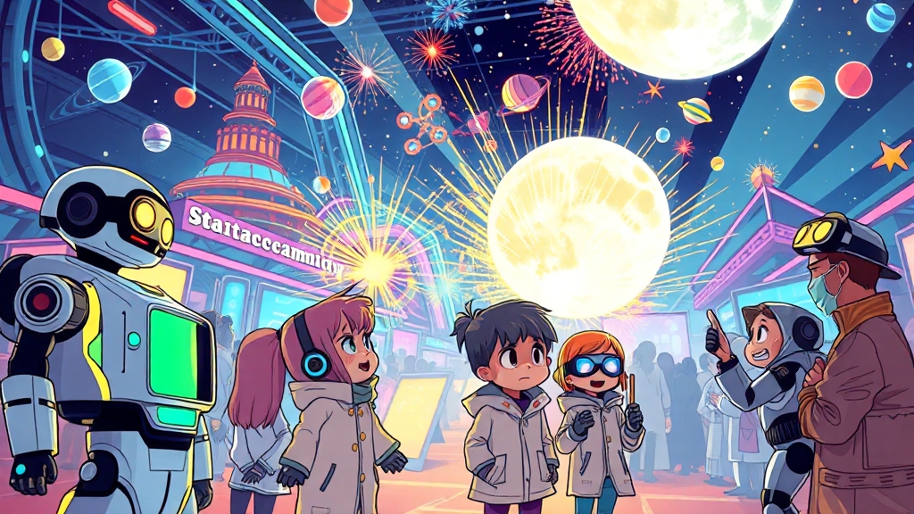 주요 프로그램: 로봇 공연 & 과학 마술쇼 (cartoon 스타일)