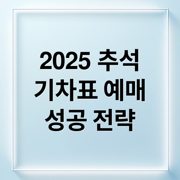 2025 추석
기차표 예매
성공 전략 (추석 코레일 예매)