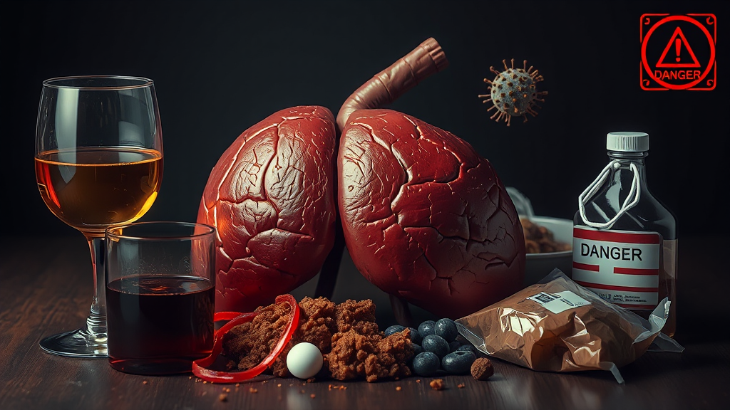 간수치 상승의 주요 원인 (realistic 스타일)