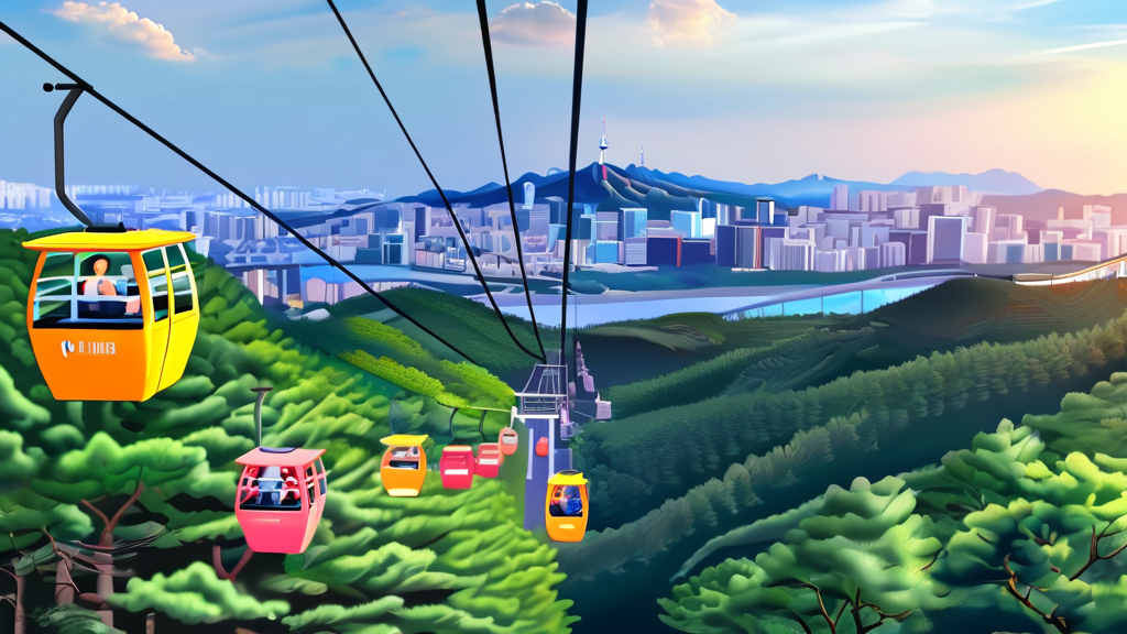 남산 케이블카 할인 정보 및 예약 (realistic 스타일)