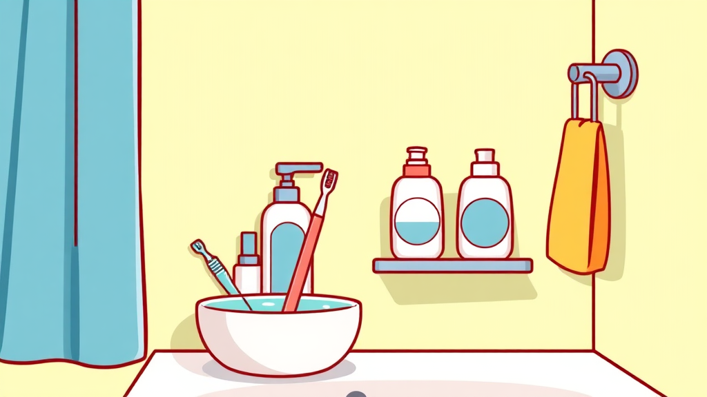 욕실용품 공유, 위생과 에티켓 사이 현명한 선택법 4 개인위생과 공동 사용의 장단점 비교 (cartoon 스타일)