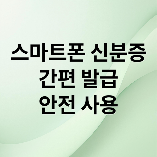 스마트폰 신분증간편 발급안전 사용 (모바일신분증 활용)