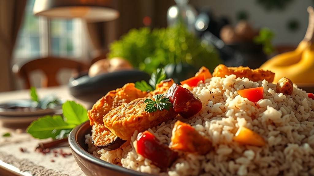 가지전 & 솥밥 레시피: 특별한 날, 특별하게! (realistic 스타일)