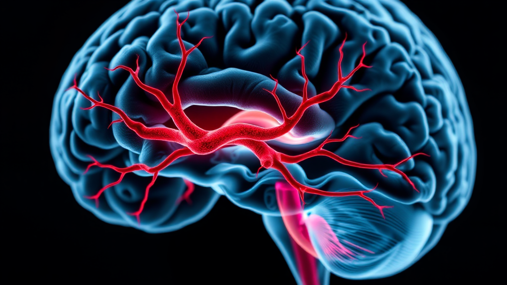 경동맥 역할과 뇌졸중 위험 (realistic 스타일)