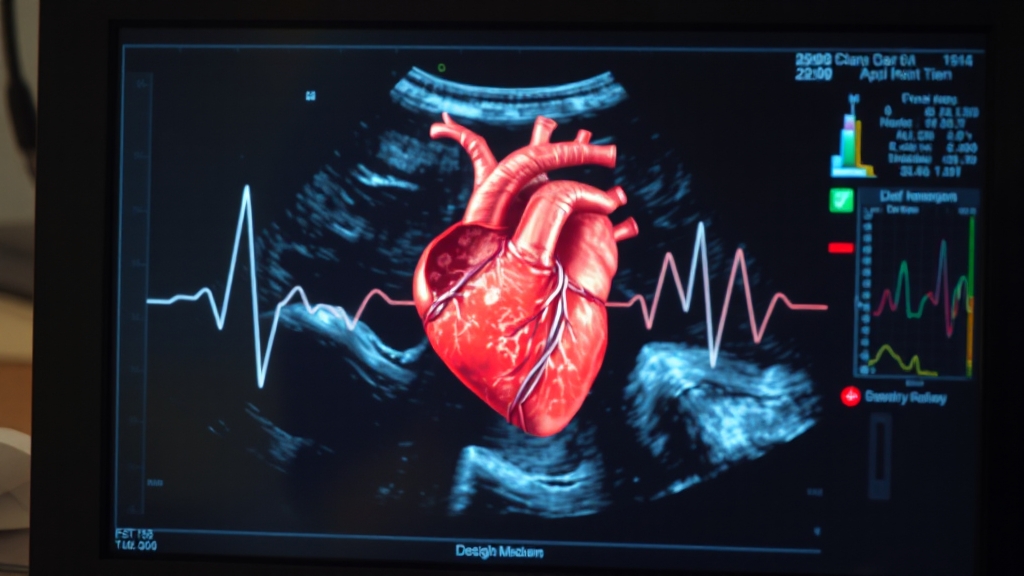 심장 초음파: 심장의 실시간 영상 (realistic 스타일)