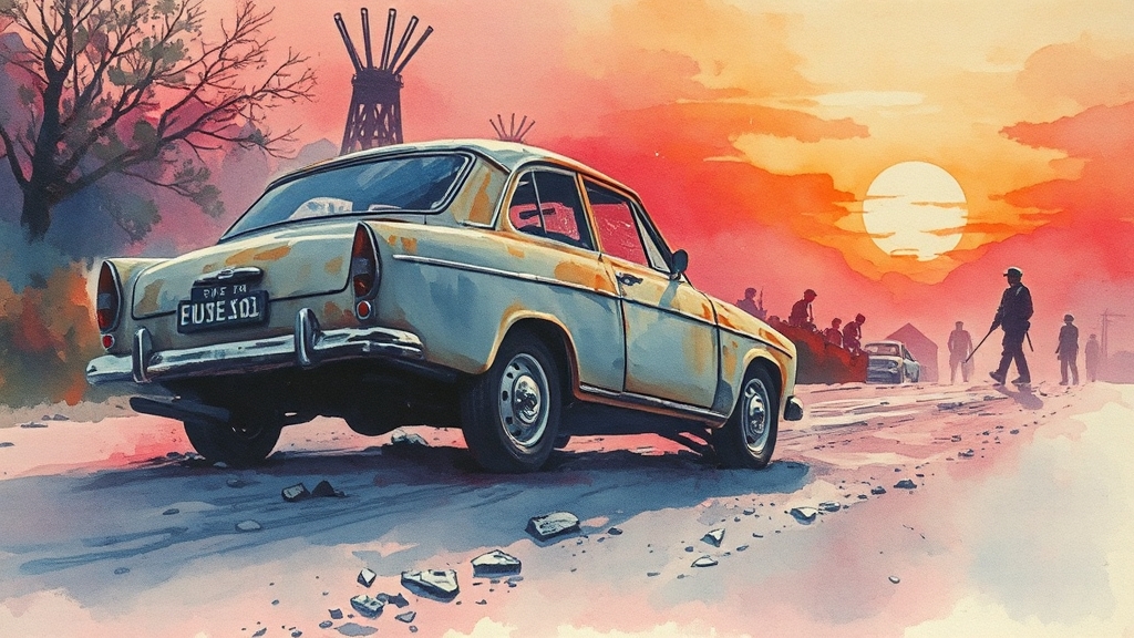 상황별 꿈 해석: 운전, 탑승, 규모 (watercolor 스타일)