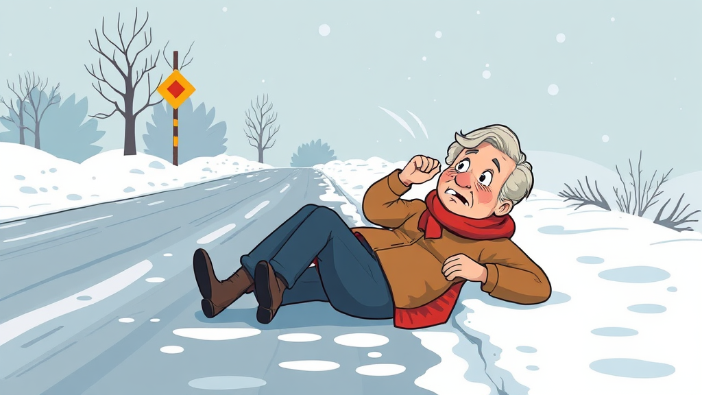 낙상 사고 발생 시 대처법 (illustration 스타일)