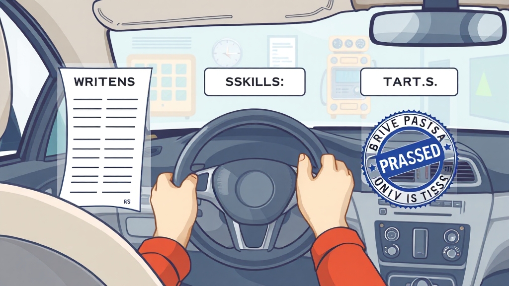 면허 취득, 전체 과정을 한눈에! (illustration 스타일)