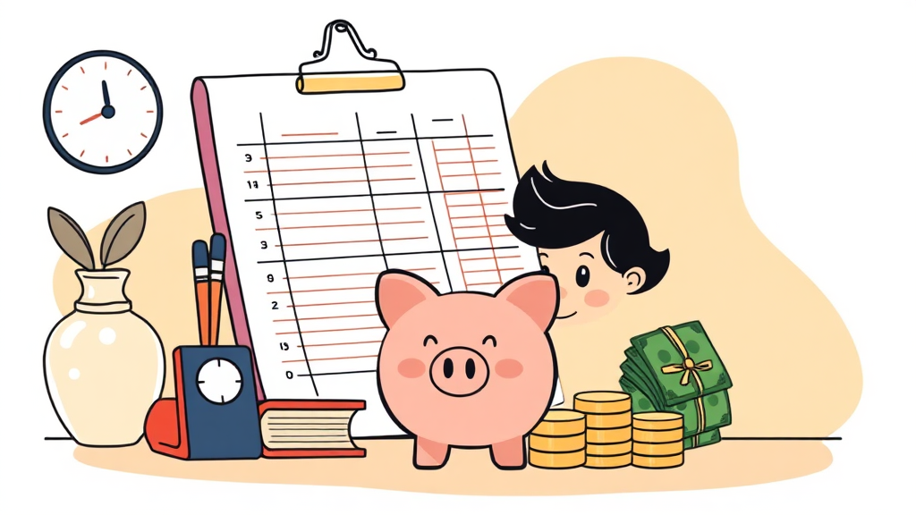 돈 모으기, 지출 관리부터! (illustration 스타일)