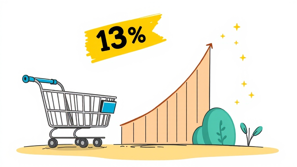 쇼핑 커넥트 수익 구조 (cartoon 스타일)