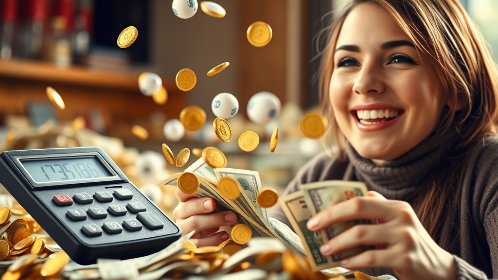 로또 당첨금 및 세금 정보 (realistic 스타일)