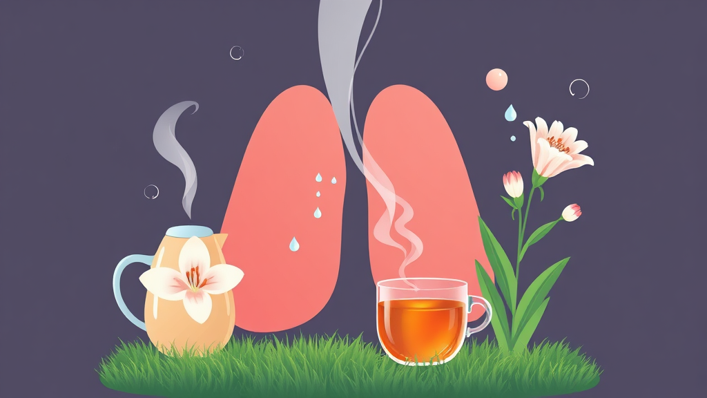 기관지 건강 유지 생활 습관 (illustration 스타일)