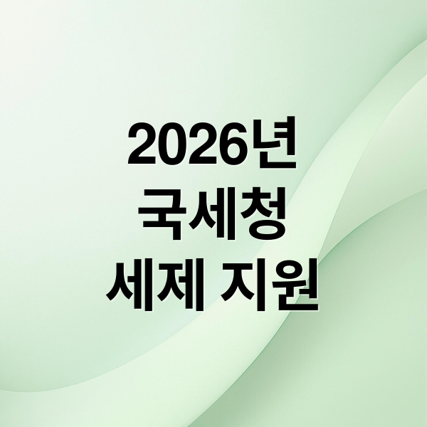 2026년
국세청
세제 지원 (2026년 국세청 세무행정 세제 지원)