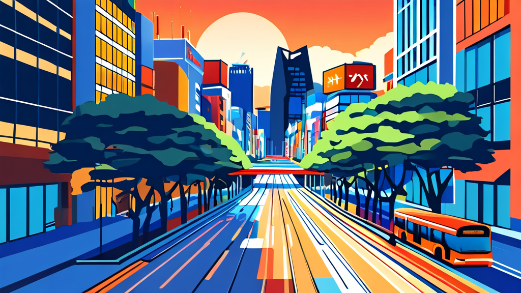 지하철, 버스 노선별 최단 경로 및 소요 시간 (cartoon 스타일)