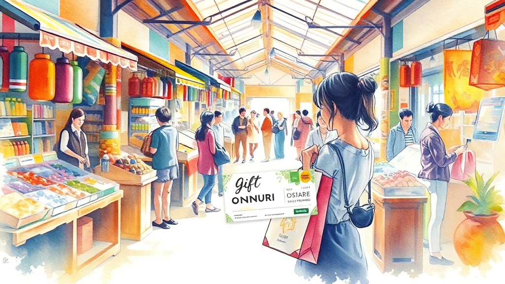 전통시장 사용처 및 활용법 (watercolor 스타일)
