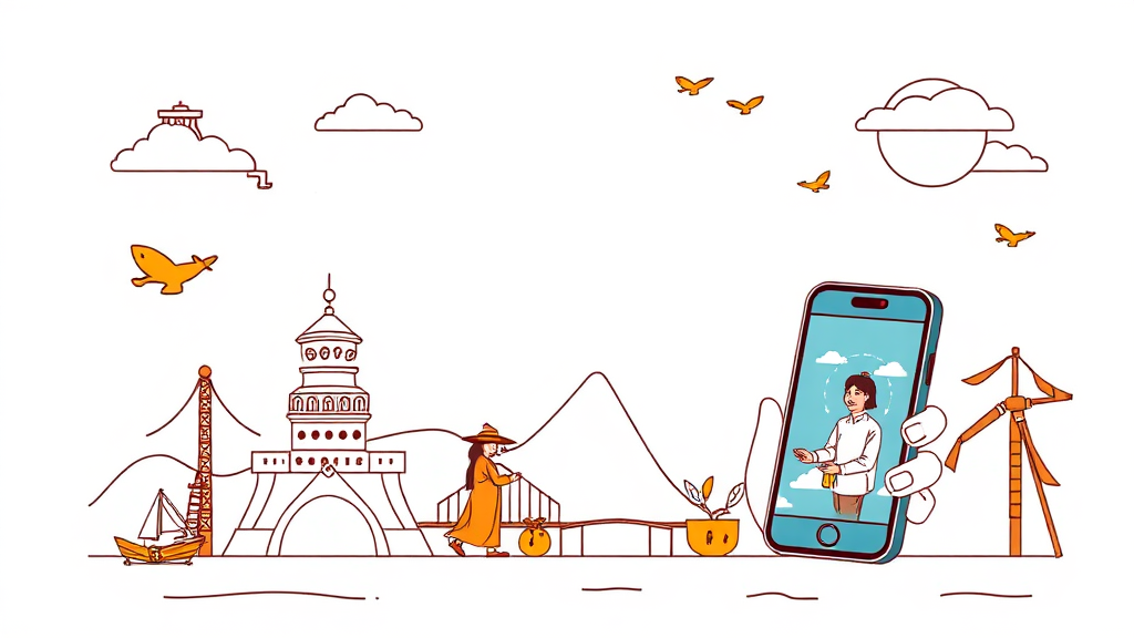 디지털 관광주민증 활용 팁 (illustration 스타일)