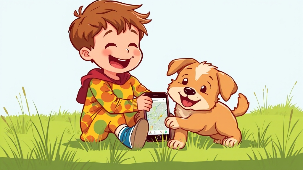 자녀와 반려동물, 안전하게 지키는 방법 (cartoon 스타일)