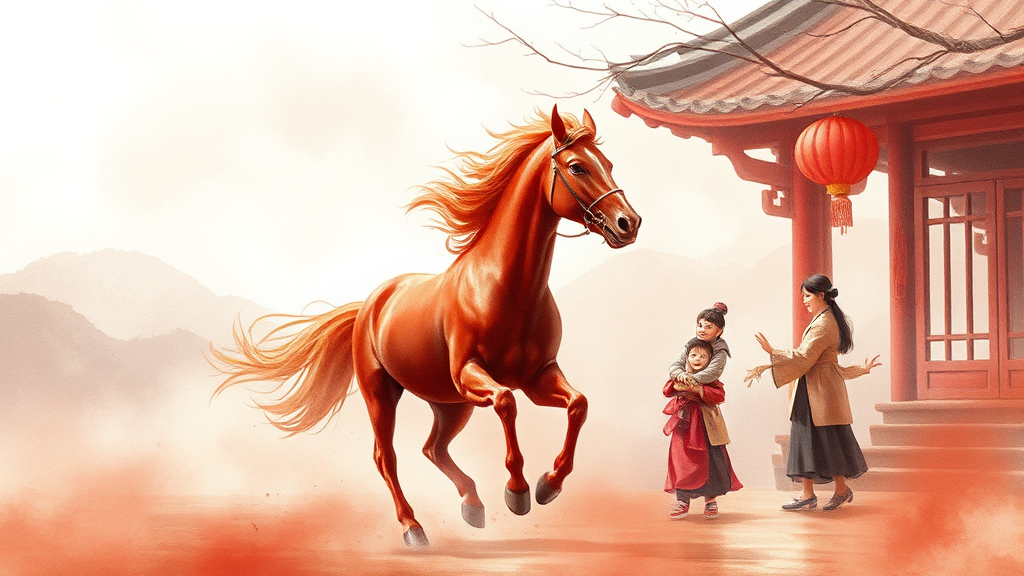 2026년 설날, 특별한 의미 (watercolor 스타일)