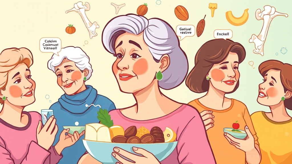 통증 완화 영양 관리법 (cartoon 스타일)