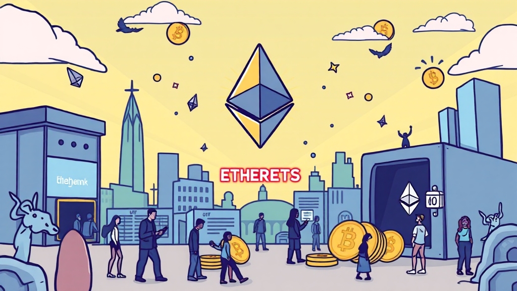 이더리움 생태계 미래: 디파이와 스테이블코인 (cartoon 스타일)