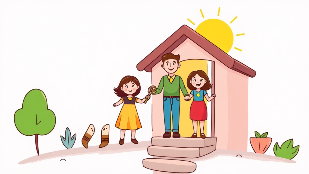 생애최초 주택구입 지원 정책 (cartoon 스타일)