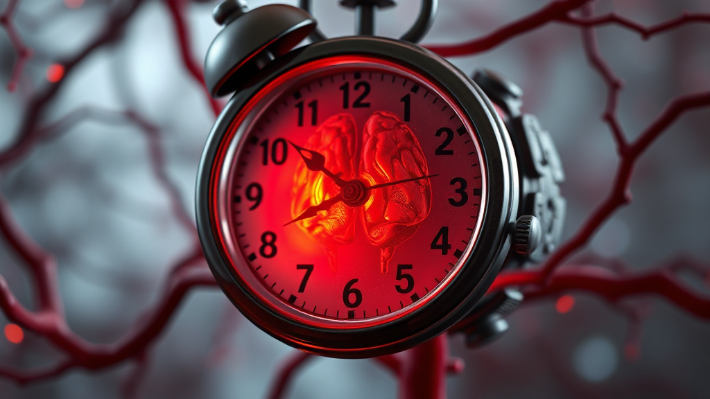 뇌경색 골든타임과 응급 대처 (realistic 스타일)