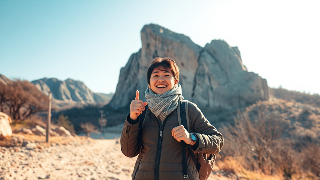 황금산 스탬프 투어: 특별한 추억 만들기 (realistic 스타일)