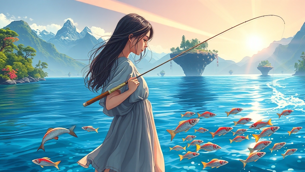 낚시 게임 시스템 및 특징 (illustration 스타일)